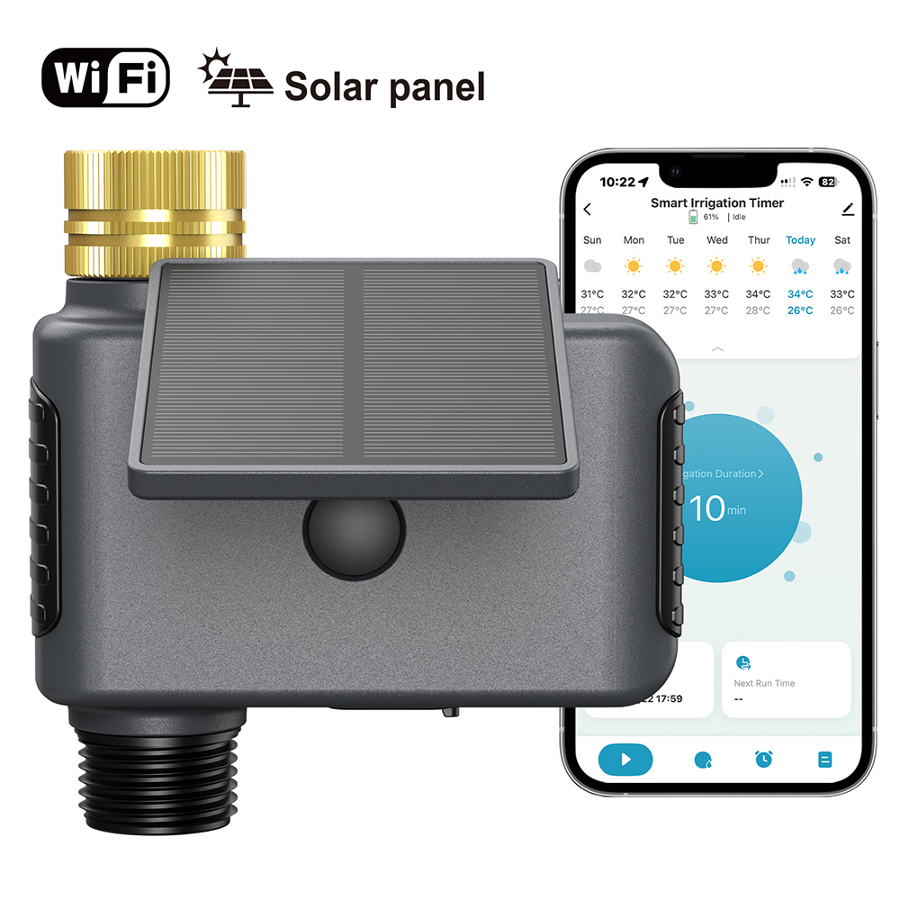 Smart Garden Valve - Solarbetriebenes Smart-Bewässerungssystem Gartenbewässerungssteuerung Wasserventil Sprinkler Wassertimer