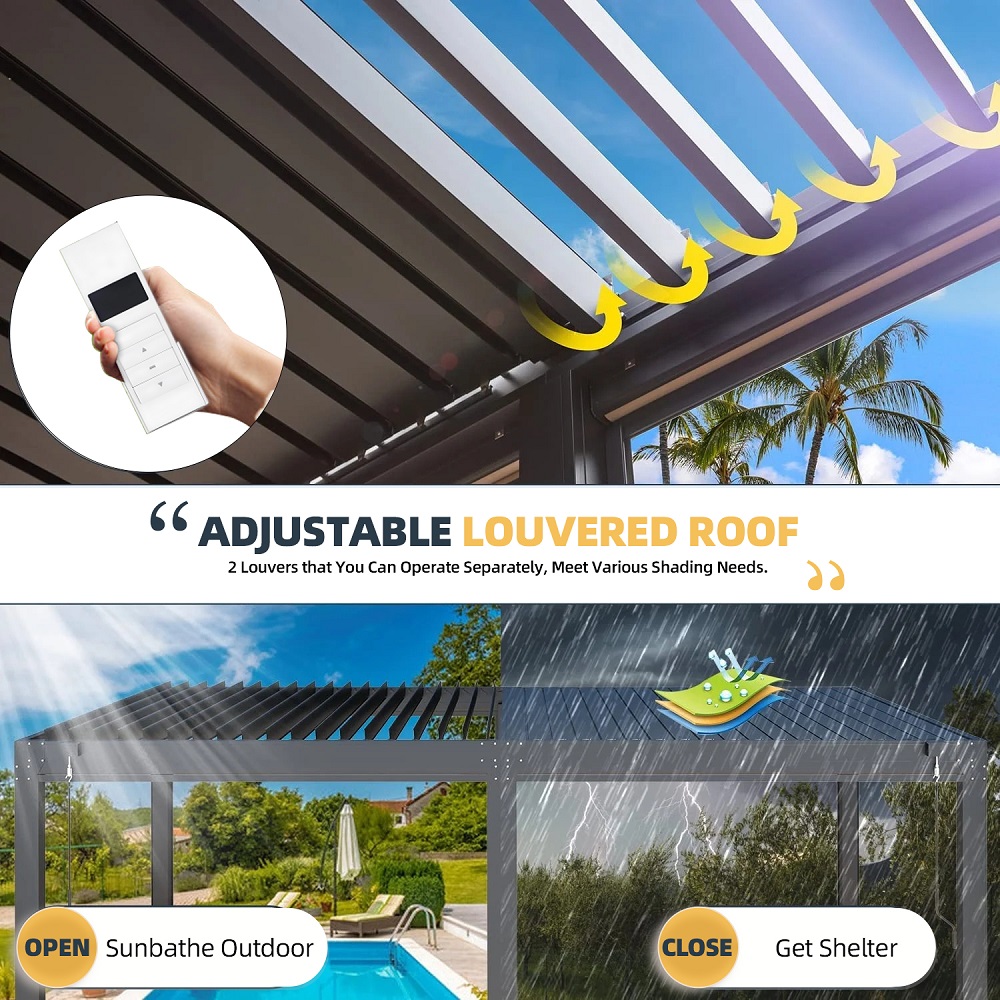 Maßgefertigter Moderner Faltba – Smart Garden Electric Pergola Bewertung und Preis